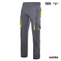 Pantalón stretch bicolor Velilla Ref. 103008S - Gris/Amarillo