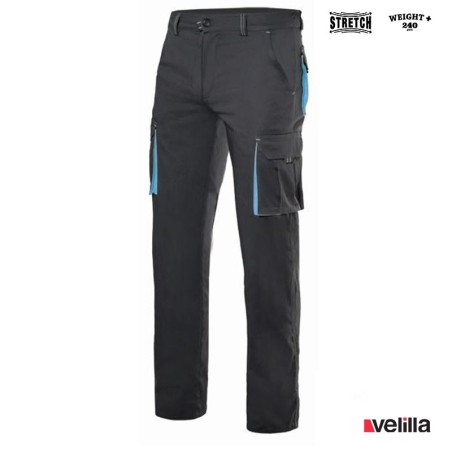 Pantalón stretch bicolor Velilla Ref. 103024S - Negro/Celeste