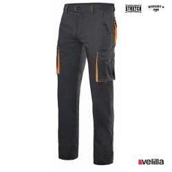 Pantalón stretch bicolor Velilla Ref. 103024S - Negro/Naranja