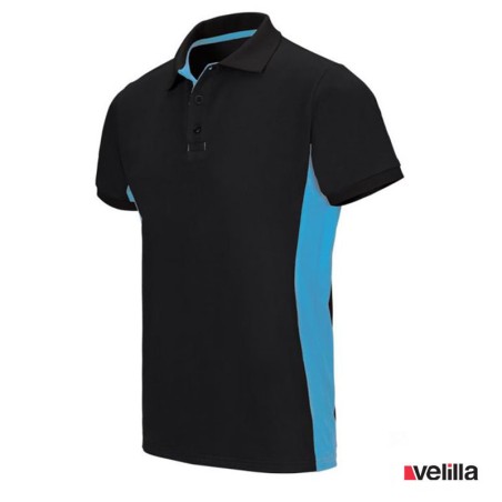 Polo bicolor Velilla Ref. 105504 - Negro/Celeste