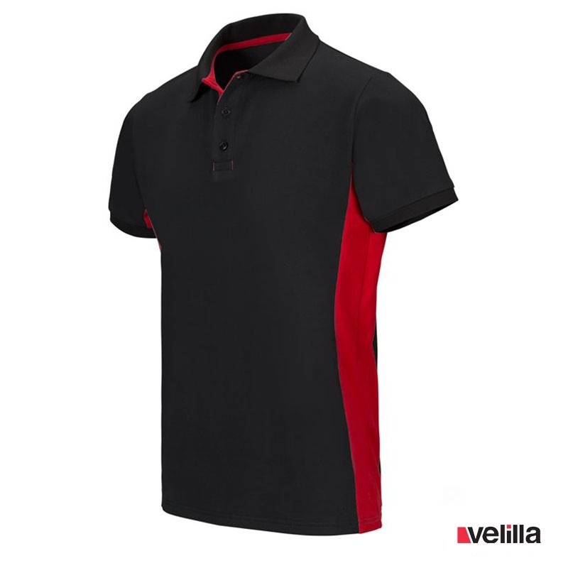 Polo bicolor Velilla Ref. 105504 - Negro/Rojo