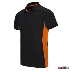 Polo bicolor Velilla Ref. 105504 - Negro/Naranja