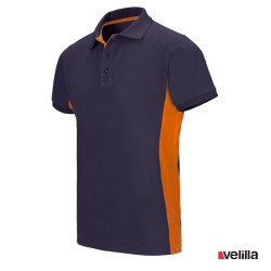 Polo bicolor Velilla Ref. 105504 - Marino/Naranja