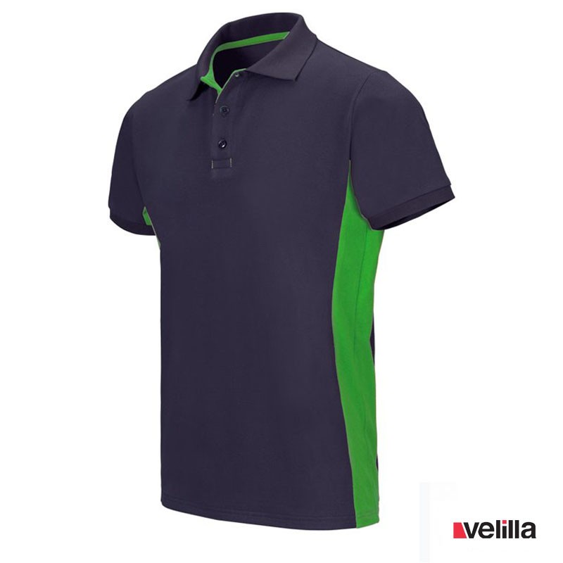 Polo bicolor Velilla Ref. 105504 - Marino/Verde lima