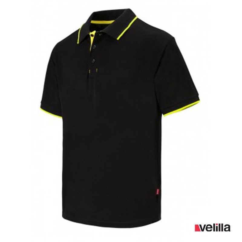 Polo bicolor Velilla Ref. 105505 - Negro/Amarillo