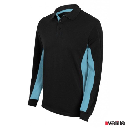 Polo bicolor ML Velilla Ref. 105514 - Negro/Celeste