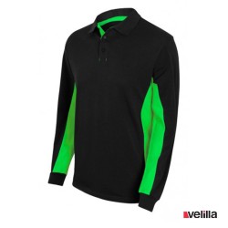 Polo bicolor ML Velilla Ref. 105514 - Negro/Verde lima