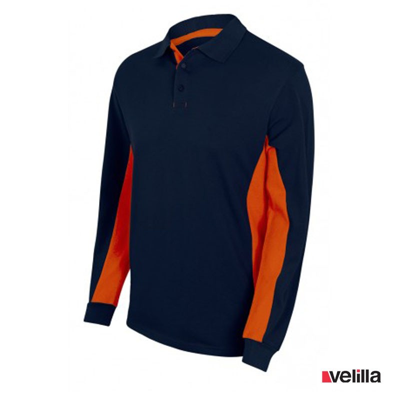 Polo bicolor ML Velilla Ref. 105514 - Marino/Naranja