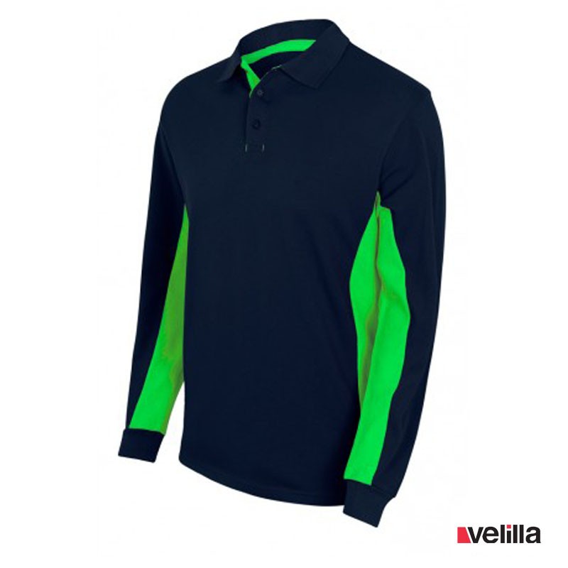 Polo bicolor ML Velilla Ref. 105514 - Marino/Verde lima