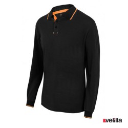 Polo bicolor ML Velilla Ref. 105515 - Negro/Naranja