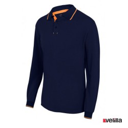 Polo bicolor ML Velilla Ref. 105515 - Marino/Naranja