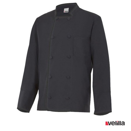 Chaqueta de cocina Velilla manga larga - Negra