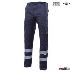 Pantalón Stretch Bandas renflectantes Velilla Ref. 103014S - Marino