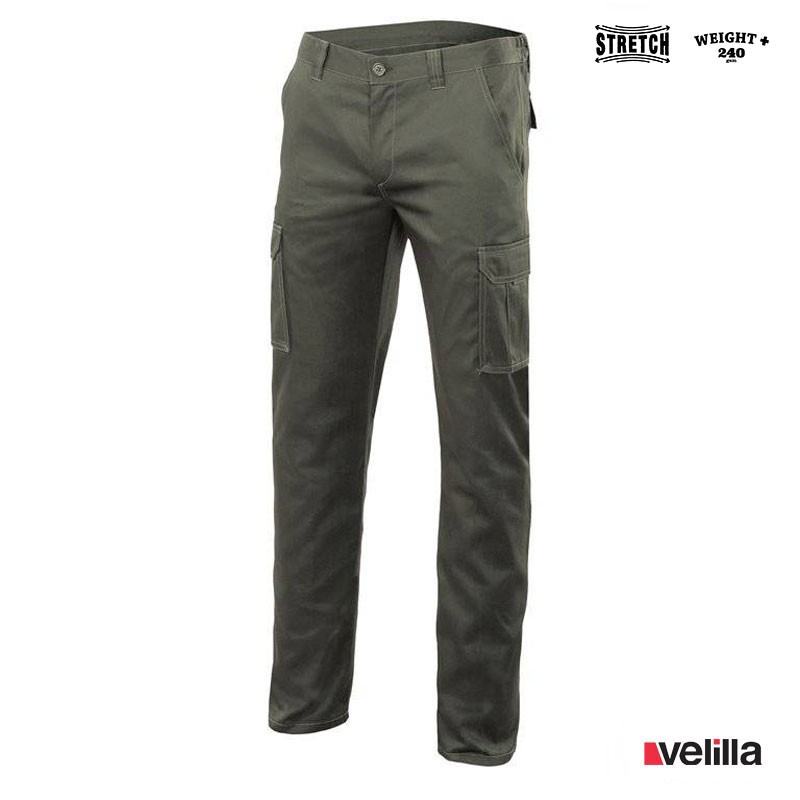 Pantalón Stretch multibolsillos Velilla Ref. 103002S - Verde caza