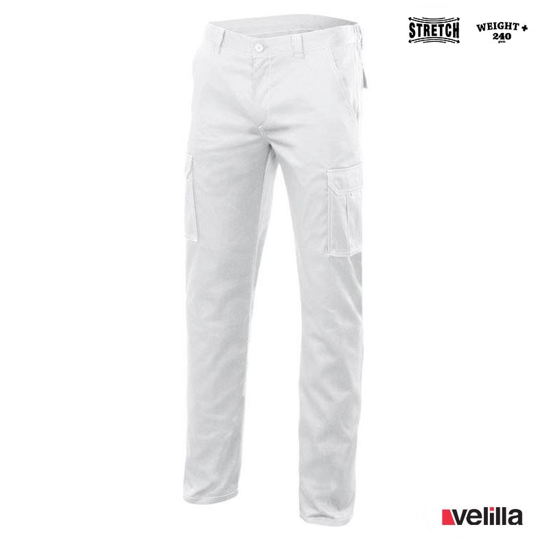 Pantalón Stretch multibolsillos Velilla Ref. 103002S - Blanco