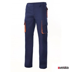 Pantalón bicolor multibolsillos Velilla Ref. 103004 - Marino/Naranja