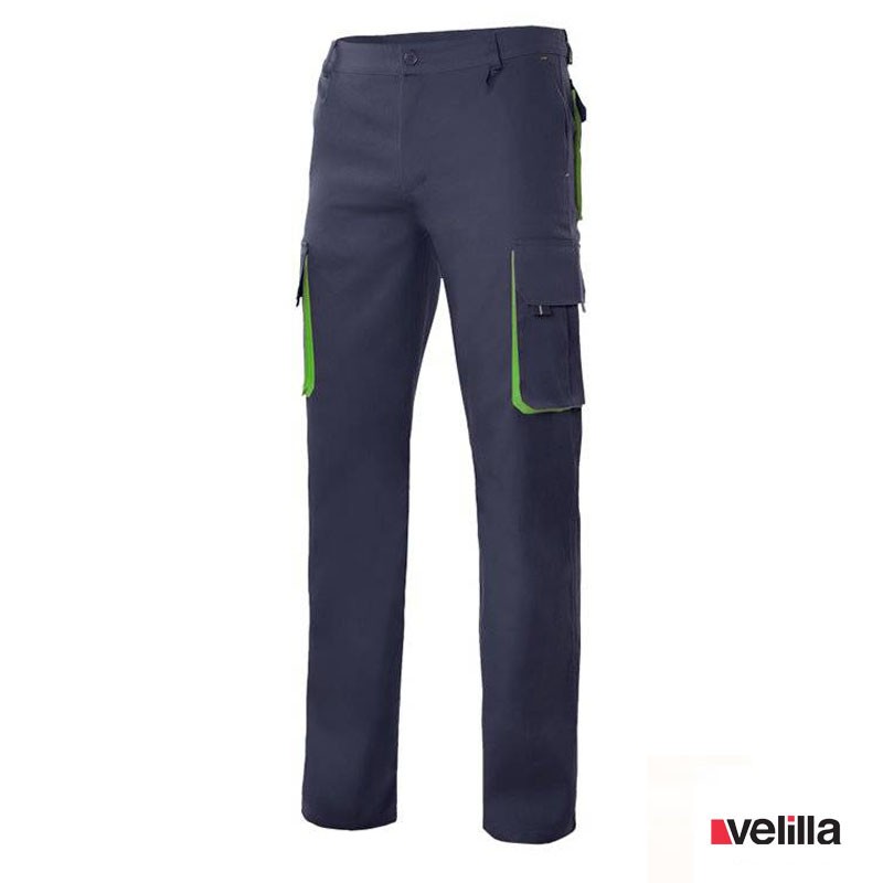 Pantalón bicolor multibolsillos Velilla Ref. 103004 - Marino/Verde lima