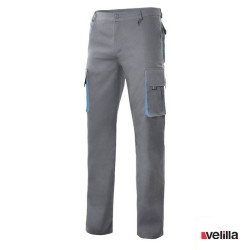 Pantalón bicolor multibolsillos Velilla Ref. 103004 - Gris/Celeste