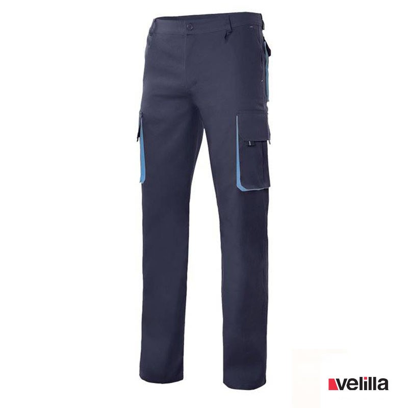 Pantalón bicolor multibolsillos Velilla Ref. 103004 - Marino/Celeste